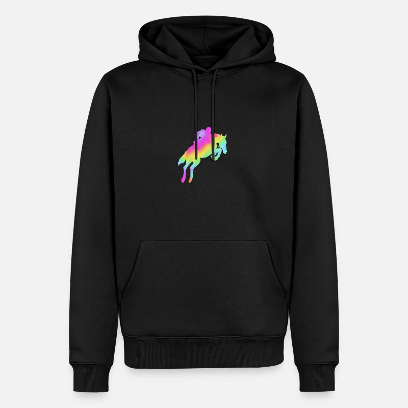 Springreiten Springpferd - Männer Premium Bio Hoodie - Schwarz