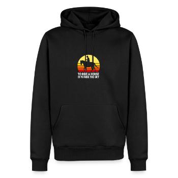 Saut d’obstacles Saut d’obstacles - Sweat à capuche Premium bio Homme - noir - Devant - Nico (187cm)
