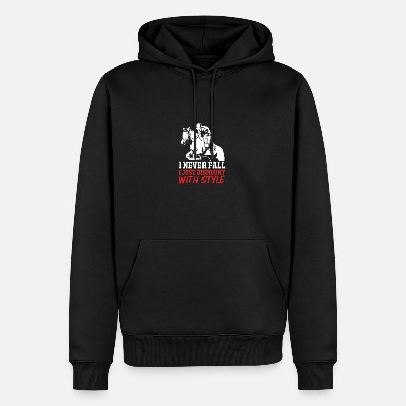 Springreiten Springpferd - Männer Premium Bio Hoodie - Schwarz