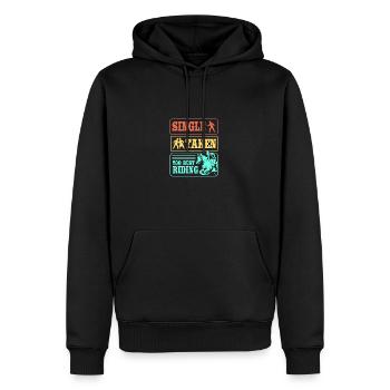 Saut d’obstacles Saut d’obstacles - Sweat à capuche Premium bio Homme - noir - Devant - Nico (187cm)