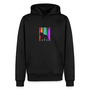 Gorilla - Männer Premium Bio Hoodie - Schwarz - Vorne - Nico (187cm)