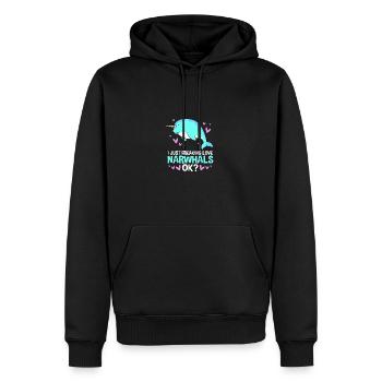 Narwal - Männer Premium Bio Hoodie - Schwarz - Vorne - Nico (187cm)
