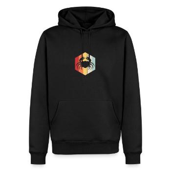 Krabbe - Männer Premium Bio Hoodie - Schwarz - Vorne - Nico (187cm)