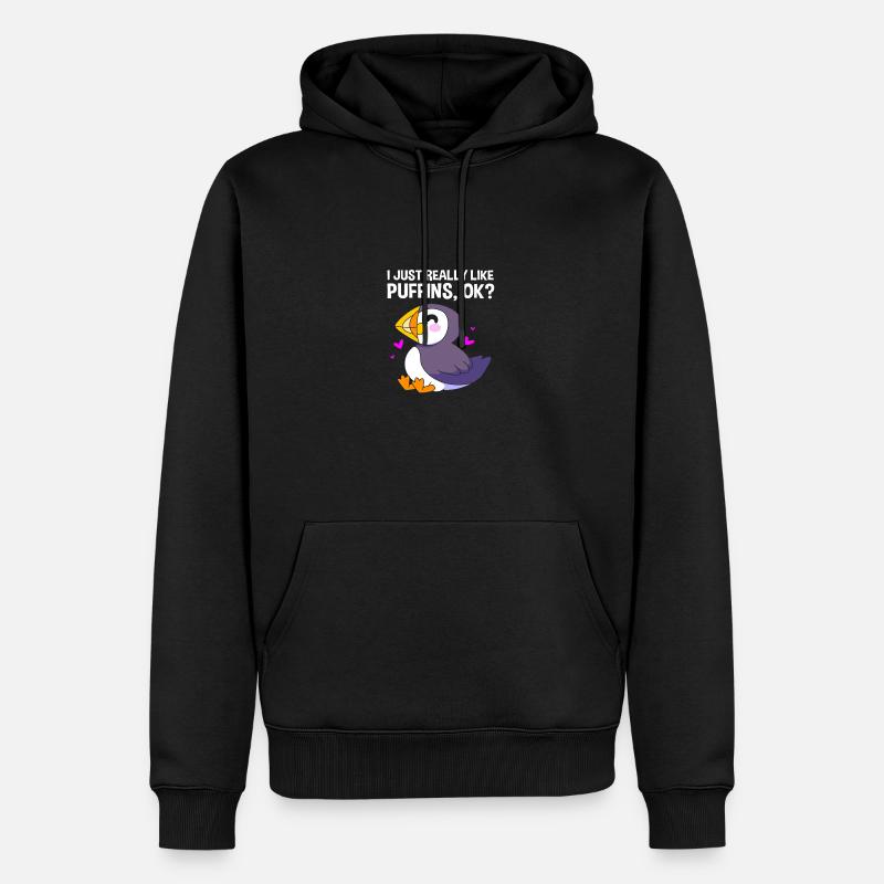 Macareux Papageientaucher - Sweat à capuche Premium bio Homme - noir