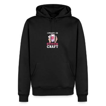 Kreuzstich - Männer Premium Bio Hoodie - Schwarz - Vorne - Nico (187cm)