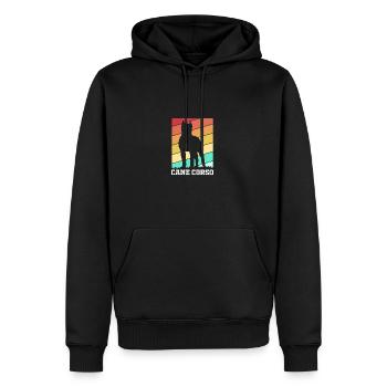 Cane corso - Sweat à capuche Premium bio Homme - noir - Devant - Nico (187cm)