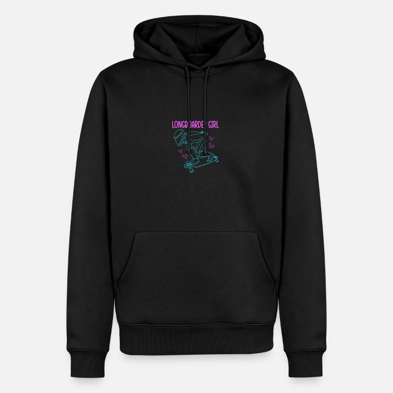 Longboard Longboarder Longboarding - Männer Premium Bio Hoodie - Schwarz