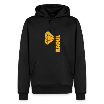 Cadeau pour Raoul - Sweat à capuche Premium bio Homme - noir - Devant - Nico (187cm)