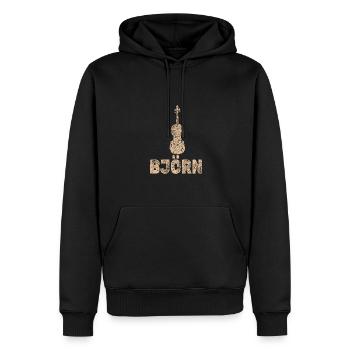 Bratsche Björn - Männer Premium Bio Hoodie - Schwarz - Vorne - Nico (187cm)
