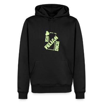 Felian en couple - Sweat à capuche Premium bio Homme - noir - Devant - Nico (187cm)