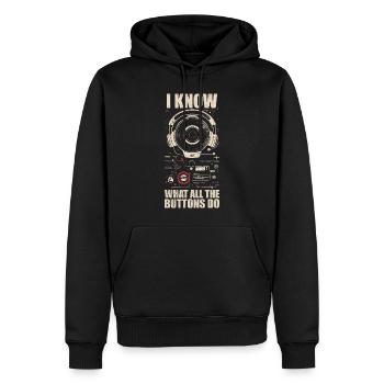 Ich weiß, was alle Tasten tun - Männer Premium Bio Hoodie - Schwarz - Vorne - Nico (187cm)
