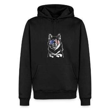 Pomsky America Flag Lunettes de soleil Chiens Wilsigns - Sweat à capuche Premium bio Homme - noir - Devant - Nico (187cm)