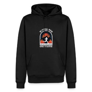 Design de jogging cool pour les femmes Maman Marathon - Sweat à capuche Premium bio Homme - noir - Devant - Nico (187cm)