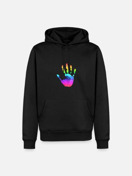 Hand Rainbow - Men’s Premium Organic Hoodie - black