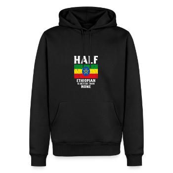 La moitié éthiopienne vaut mieux que pas de drapeau national - Sweat à capuche Premium bio Homme - noir - Devant - Nico (187cm)