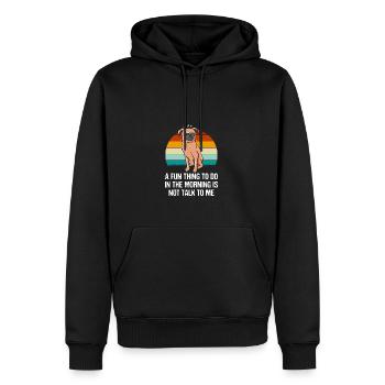 Drôle chose le matin n’est pas drôle avec moi i - Sweat à capuche Premium bio Homme - noir - Devant - Nico (187cm)