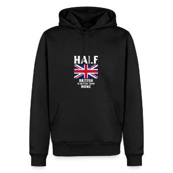 La moitié du Royaume-Uni vaut mieux que pas de drapeau national - Sweat à capuche Premium bio Homme - noir - Devant - Nico (187cm)