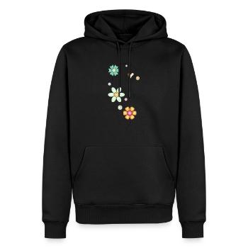 Doodle Motiv mit Blumen und Herz - Männer Premium Bio Hoodie - Schwarz - Vorne - Nico (187cm)