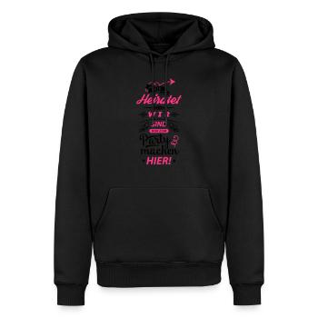 heiratet sie wir party machen - Männer Premium Bio Hoodie - Schwarz - Vorne - Nico (187cm)