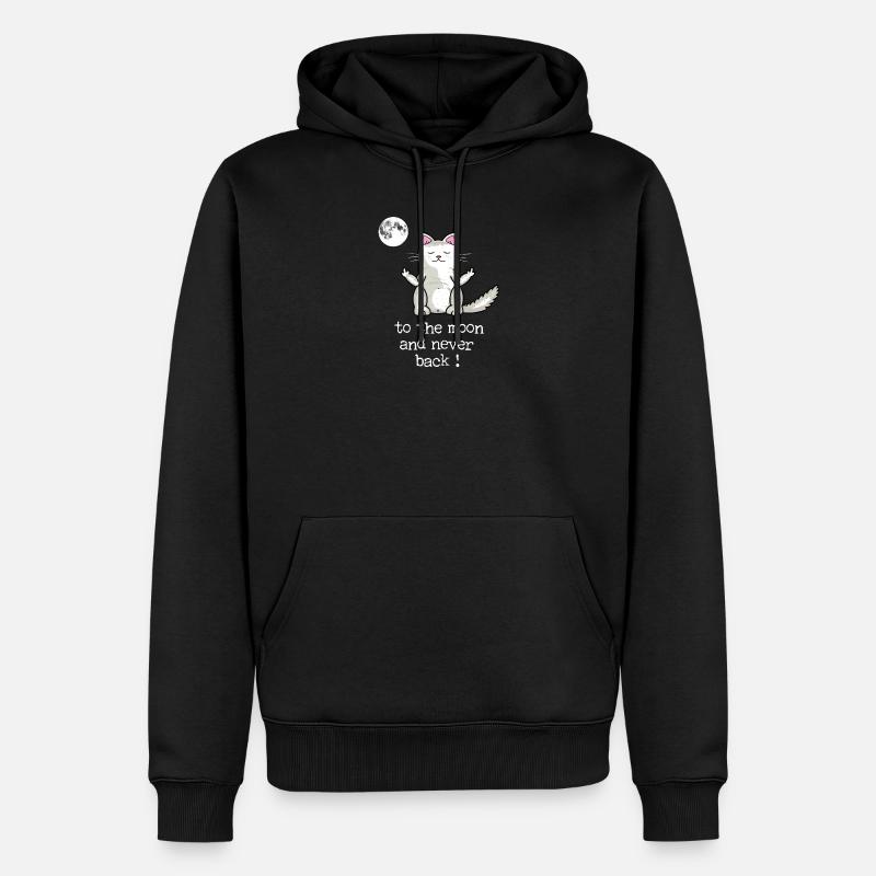 Doigts du doigt jusqu’à la lune - Sweat à capuche Premium bio Homme - noir
