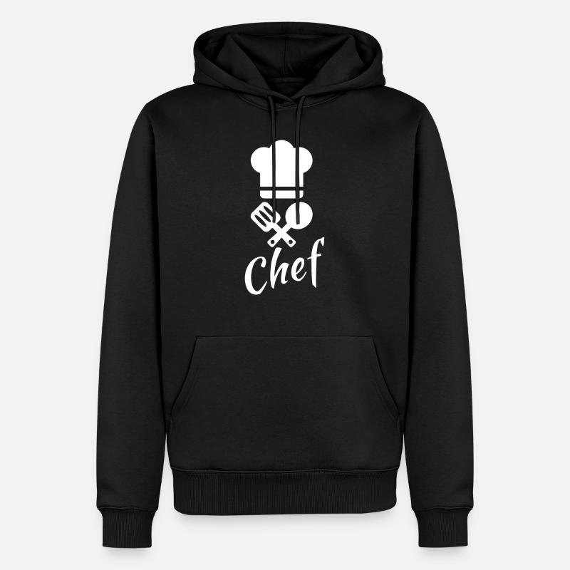 Chef - Felpa con cappuccio ecologica premium da uomo - nero