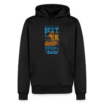 World's best papa bear World's best papa bear gift - Männer Premium Bio Hoodie - Schwarz - Vorne - Nico (187cm)