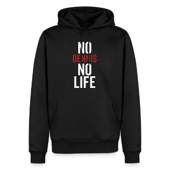 Pas de Dennis Pas de vie - Sweat à capuche Premium bio Homme - noir - Devant - Nico (187cm)