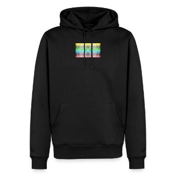 Le drapeau légèrement différent - Sweat à capuche Premium bio Homme - noir - Devant - Nico (187cm)