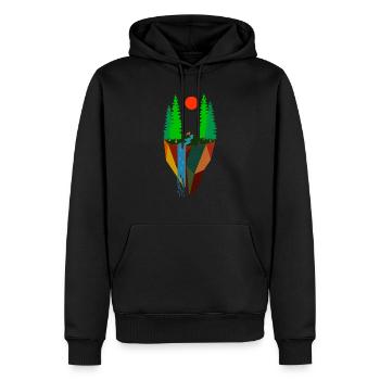 Natur inspirierte Kunst Malerei Landschaft - Männer Premium Bio Hoodie - Schwarz - Vorne - Nico (187cm)