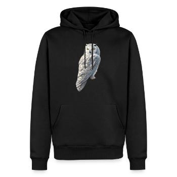 Schneeeule - Männer Premium Bio Hoodie - Schwarz - Vorne - Nico (187cm)