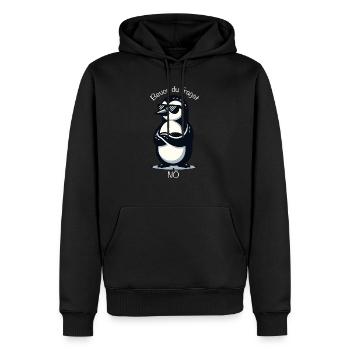 Bevor du Fragst - Männer Premium Bio Hoodie - Schwarz - Vorne - Nico (187cm)