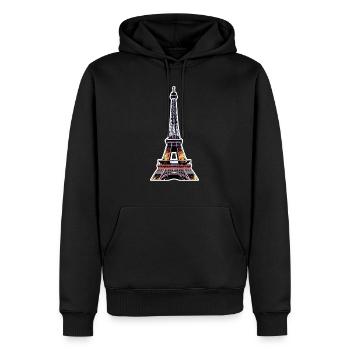 Eiffel tower #19 - Sweat à capuche Premium bio Homme - noir - Devant - Nico (187cm)
