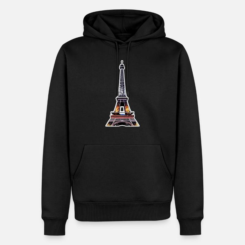 Eiffel tower #19 - Sweat à capuche Premium bio Homme - noir
