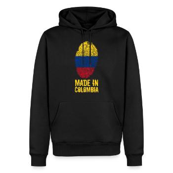 Made in Colombia / Gemacht in Kolumbien Colombia - Männer Premium Bio Hoodie - Schwarz - Vorne - Nico (187cm)