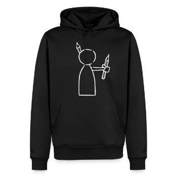 Dessinateur - Sweat à capuche Premium bio Homme - noir - Devant - Nico (187cm)