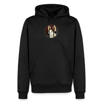 chien de traîneau - Sweat à capuche Premium bio Homme - noir - Devant - Nico (187cm)