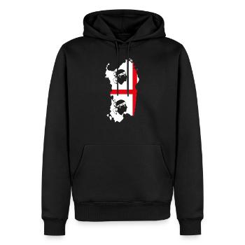 Drapeau de l'île de Sardaigne - Sweat à capuche Premium bio Homme - noir - Devant - Nico (187cm)
