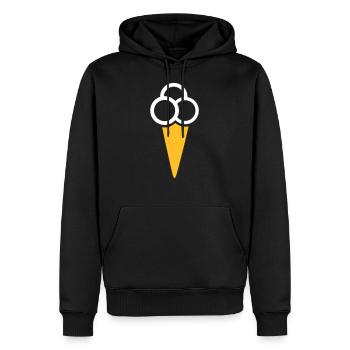 Eis - Männer Premium Bio Hoodie - Schwarz - Vorne - Nico (187cm)