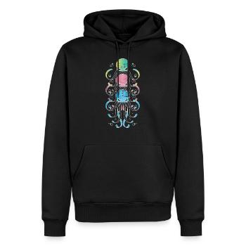 Oktopus - Männer Premium Bio Hoodie - Schwarz - Vorne - Nico (187cm)
