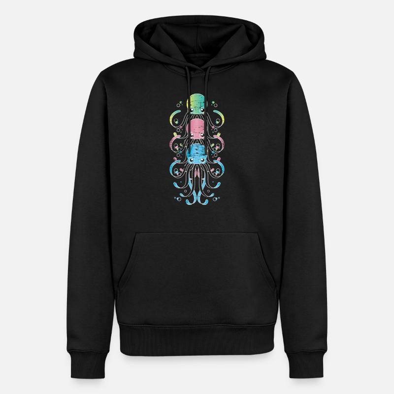 Pieuvres - Sweat à capuche Premium bio Homme - noir
