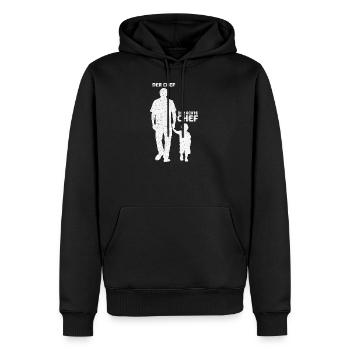 Vater Sohn Papa Der Chef Der Echte Chef Geschenk - Männer Premium Bio Hoodie - Schwarz - Vorne - Nico (187cm)
