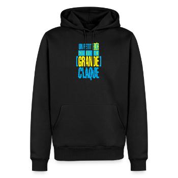 Message sécurité routière belge - Sweat à capuche Premium bio Homme - noir - Devant - Nico (187cm)