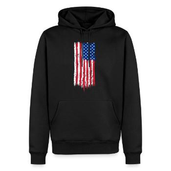 American Distressed Flag America USA Flag - Männer Premium Bio Hoodie - Schwarz - Vorne - Nico (187cm)