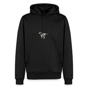 squelette fossile de dinosaure parasaurolophus - Sweat à capuche Premium bio Homme - noir - Devant - Nico (187cm)