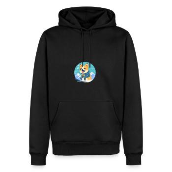 Dog Shiba Inu Winter Sports Snowboard Snow - Men’s Premium Organic Hoodie - black - Front - Nico (187cm)