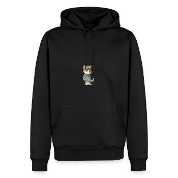 Japanese dog Shiba Inu as a policeman in uniform - Men’s Premium Organic Hoodie - black - Front - Nico (187cm)