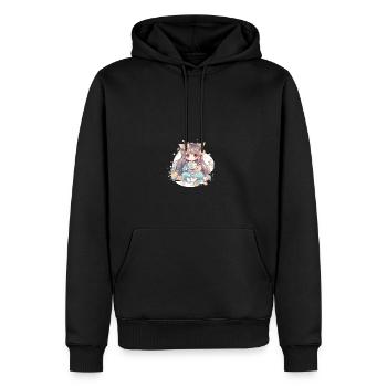 japanisch Hund Shiba Inu Mädchen Tee Anime Blumen - Männer Premium Bio Hoodie - Schwarz - Vorne - Nico (187cm)