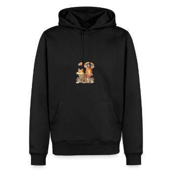 Mädchen mit japanisch Hund Shiba Inu Haustier - Männer Premium Bio Hoodie - Schwarz - Vorne - Nico (187cm)