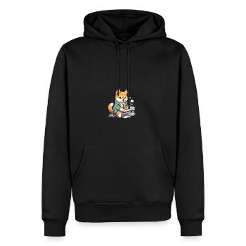 Japanese dog Shiba Inu doctor scientist - Men’s Premium Organic Hoodie - black - Front - Nico (187cm)