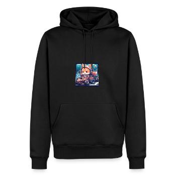 Chien japonais Shiba Inu avec casque et voiture de - Sweat à capuche Premium bio Homme - noir - Devant - Nico (187cm)